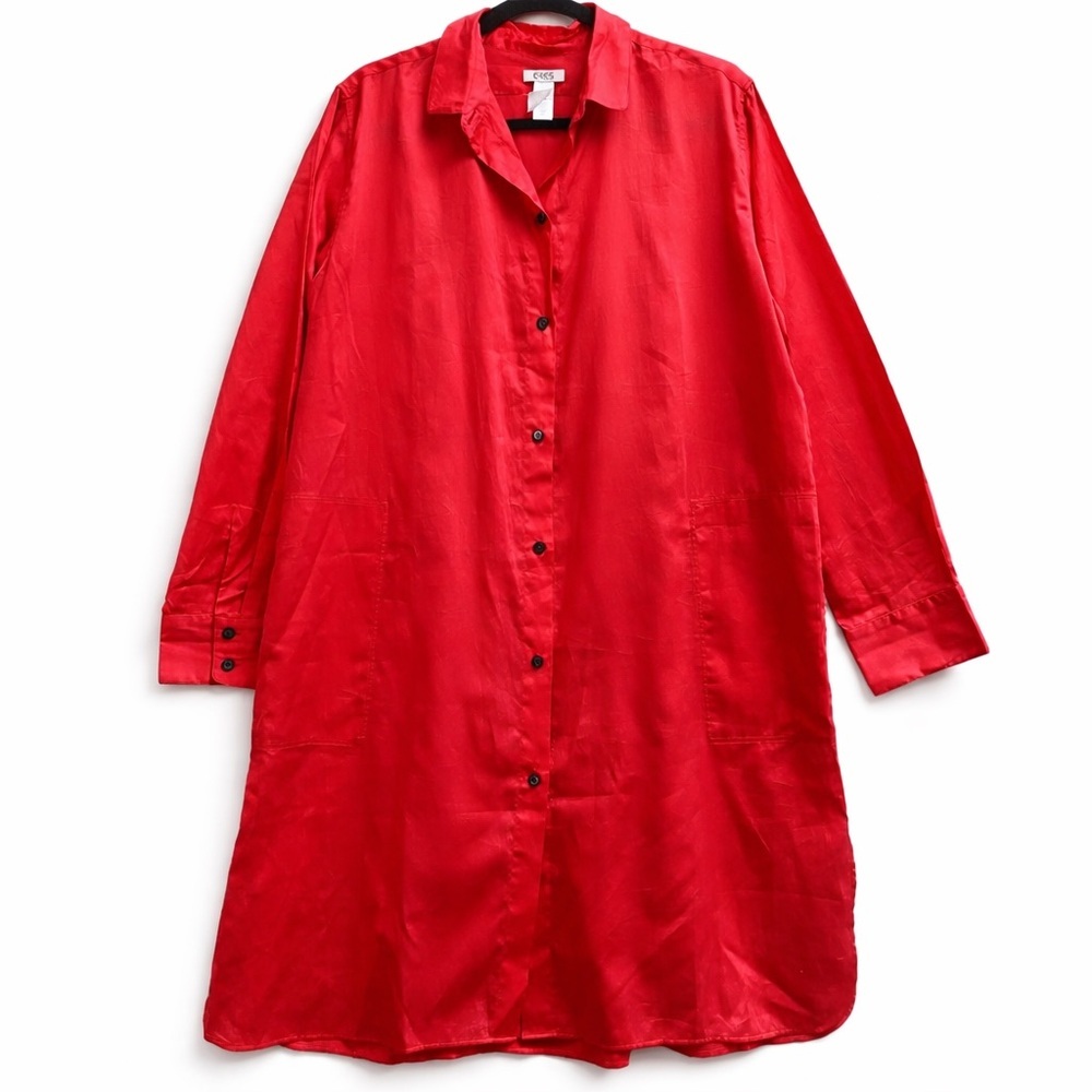 Eres lightweight Cotton Button Front Shirt Dress Tunic FR 42 US 10